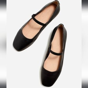 NWOB Madewell The Greta Ballet Flat Black Leather Flats Women's Size 7.5